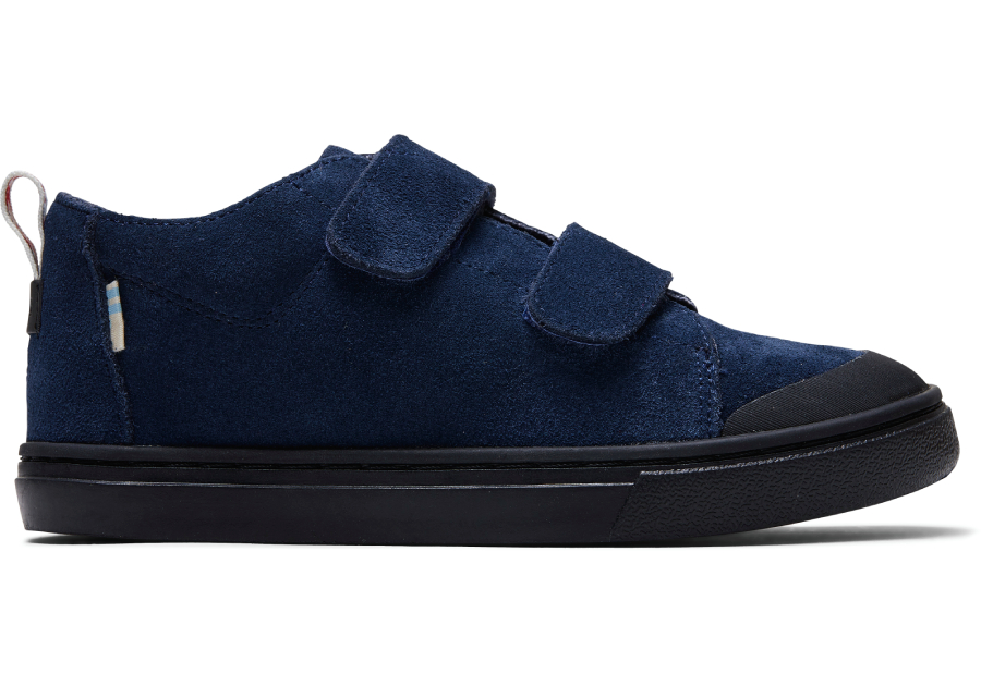 Navy Suede Youth Lenny Mid Double Strap Sneakers