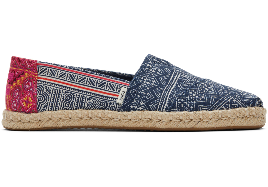 Indigo Floral Printed Women Alpargata Rope