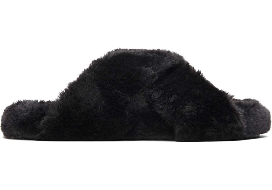Black Faux Fur Susie Slip
