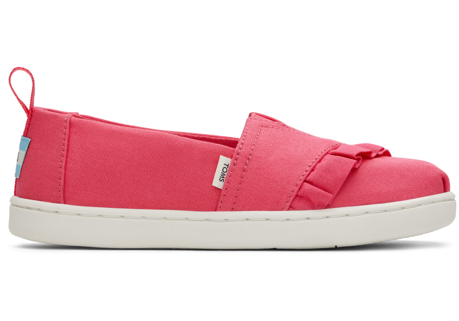 Rasberry Canvas Ruffle Youth Alpargata