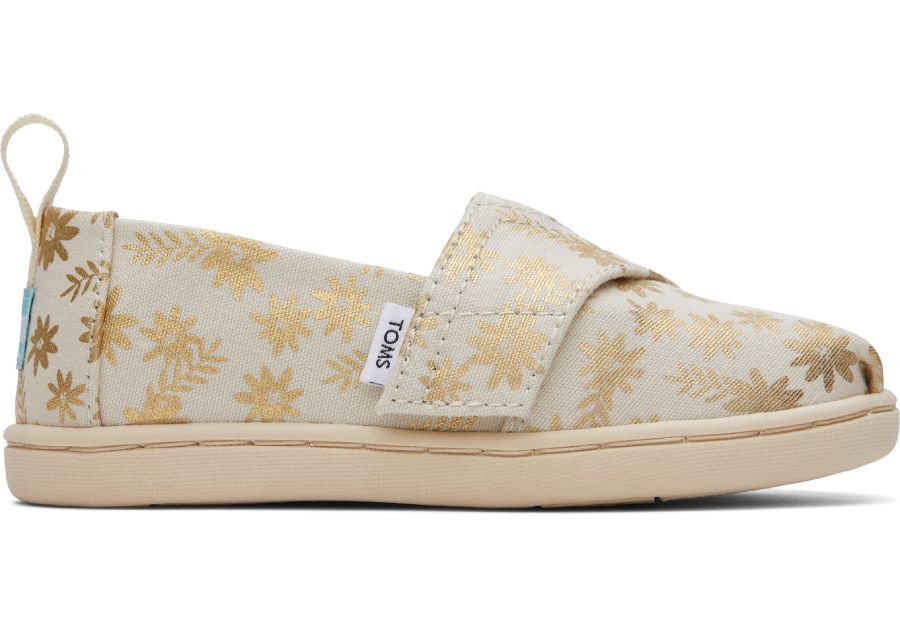 Tiny Alpargata Gold Foil Floral Blooms