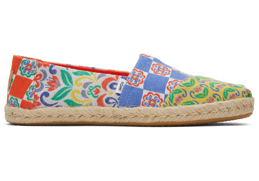 Mediterranean Tiles Rope Espadrille Slip On